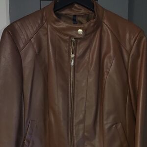 Cole Haan Women's Tan Vegan Leather Jacket
